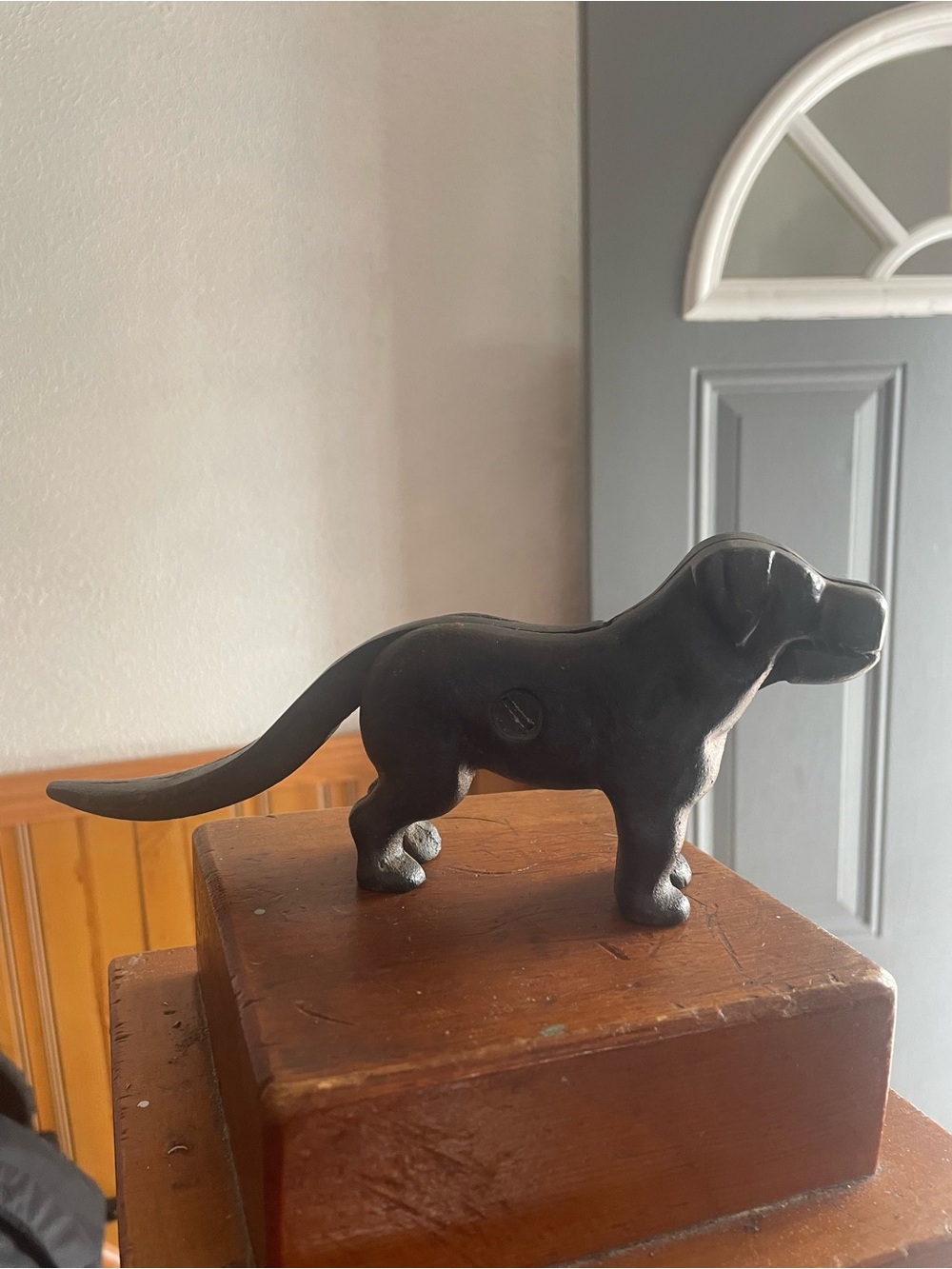 Vintage Iron Black Decorative Dog Nut Cracker Figurine Kitchen Tool Rare